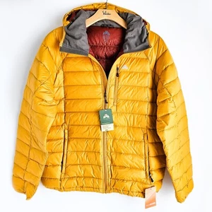 Eastern Mountain Sports Goosedown Featherpack Hooded Jacket Mens XXL Yellow New - Picture 1 of 7