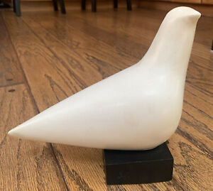 1960s Modernist Peace Dove Abstract Bird Form White Sculpture by Cleo Hartwig