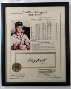 RARE Bobby Shantz KC Athletics Authentic Signed Autographed Framed 410562MVP - Picture 1 of 8
