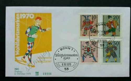 [SJ] Germany Puppet Clown 1970 德国傀儡小丑 (stamp FDC - Image 1 of 4