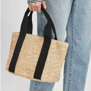 Damen Stroh Handtaschen Tragetasche WICKER Korb Rattan gewoben Taschen Strand - Bild 1 von 10