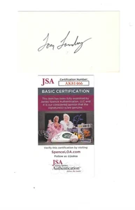 Signed Autographed TOM LANDRY 3x5 Index Card - w/COA JSA AUTHENTICATED - Picture 1 of 1