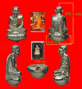 Luang Pu Saen Mini Statua Grande Successo Wat BanNongChik Thai Amuleto Pandant - Foto 1 di 7