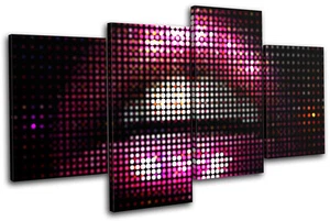 Lips Fashion MULTI CANVAS WALL ART Picture Print VA - Picture 1 of 1
