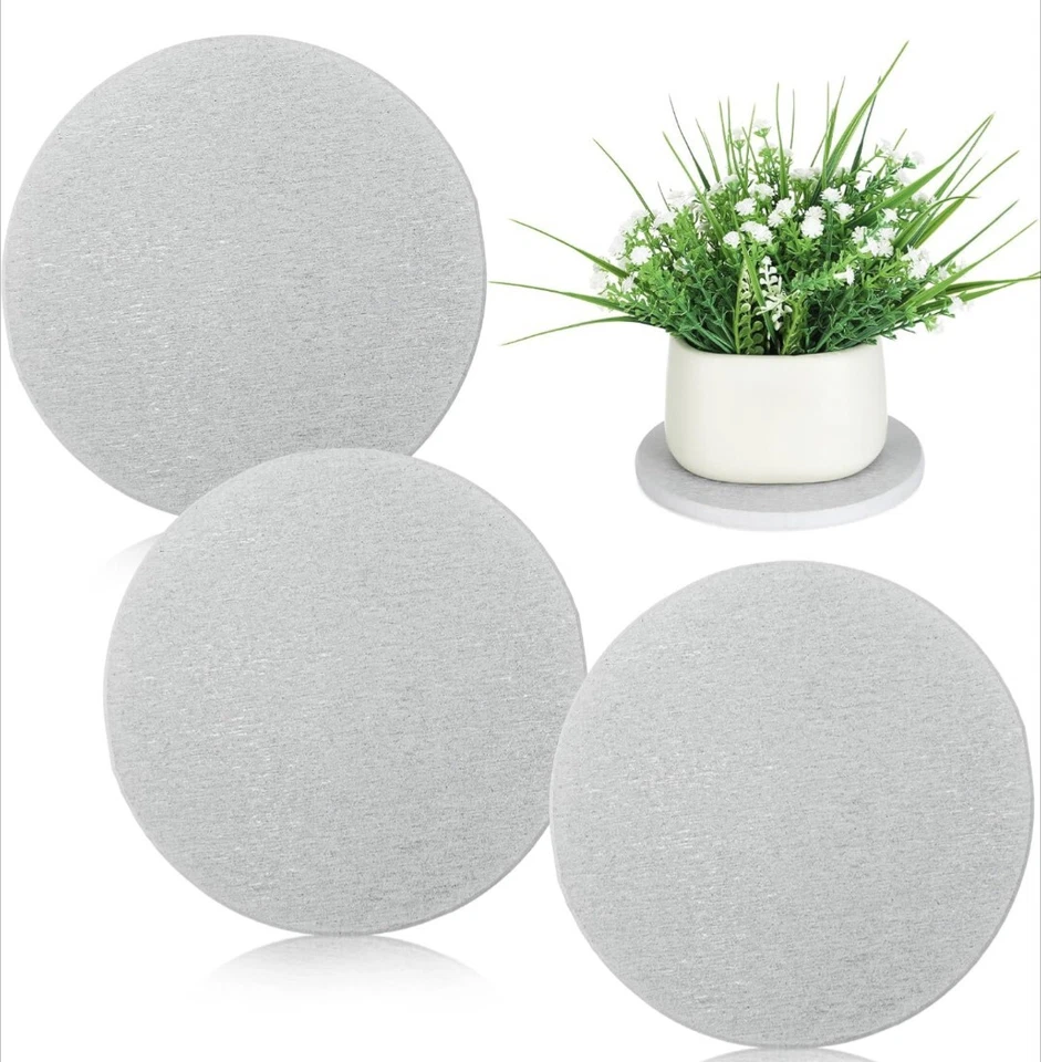 (4) Platillo redondo para plantas de diatomita, montaña rusa absorbente de agua, gris Foto 1 de 4