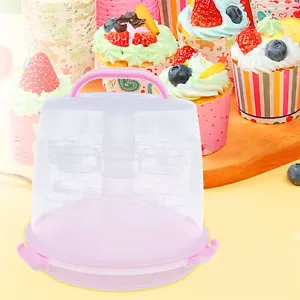 3 Tier Pink Cupcake Holder and Cake Storage Carrier Box Container Snap and Stack - Picture 1 of 12
