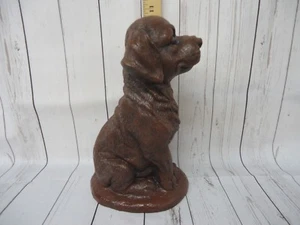 Labrador Retriever Puppy Concrete Garden Yard Statue Hand Poured Hand Painted - Picture 1 of 12