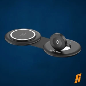 2 in 1 Foldable Wireless Charging Station Black - Picture 1 of 3