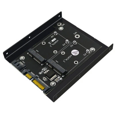 dual mSATA SSD to dual SATA3 Converter Adapter Card with 3.5 inch HDD bracket - Image 1 of 4