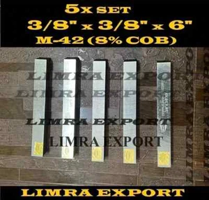 5 PCS SET 3/8" x 3/8" x 6" HSS Square Tool Bit M-42 (8% Cob) Lathe Fly Cutter - Picture 1 of 2