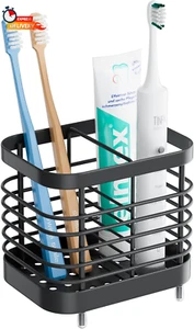 Black Toothbrush Holders Wall Mounted for Shower, Bathroom Electric Tooth Brush - Picture 1 of 12