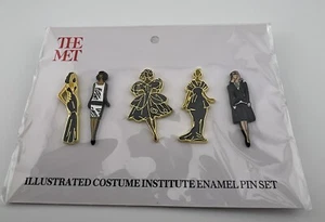The MET Museum Emaille ILLUSTRIERTES KOSTÜM INSTITUT EMAILLE PIN SET. Neu - Bild 1 von 8