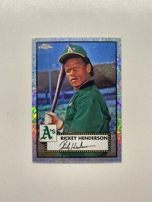 2021 Topps Chrome Platinum Rickey Henderson Mini Diamonds /70 Refractor Oakland - Image 1 of 2