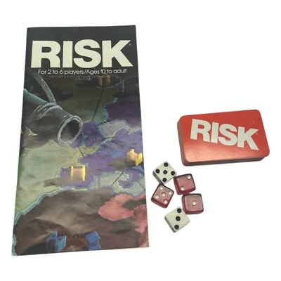 Vtg RISK 1975 1980 No 44 Replacement Pieces Lot Instructions Cards Dice - Image 1 of 4