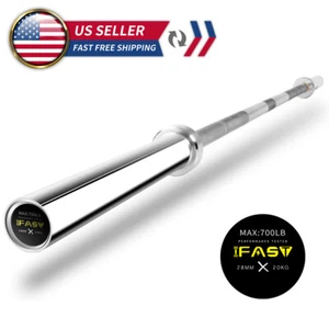 7.2FT Solid Iron Barbell Plates Weightlifting Equipment Fitness Gym - Picture 1 of 6