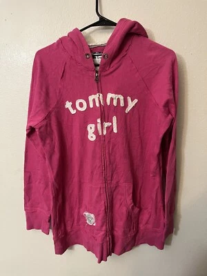 Толстовка с капюшоном женская Tommy Girl XL розовая с надписью толстовка на молнии без шнурка - Изображение 1 из 4