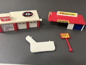 Micro Machines Travel City Playset FIRE DEPARTMENT and Car Rental Parts - Picture 1 of 6