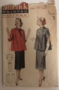 Falda Butterick 6194 De Colección Años 50 Patrón de Costura MATERNIDAD Mock Top Busto: 38 - Imagen 1 de 9
