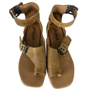 Free People Marco Leather Gladiator Boot Sandal in Sandstone Tan Size 39.5 Spain - Picture 1 of 12
