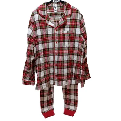 Hanna Andersson Plaid Flannel Pajama Set Adult M Classic Holiday Christmas Cozy - Image 1 of 4
