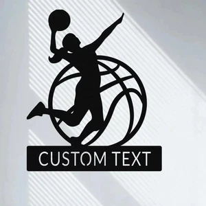 Letrero con nombre de metal personalizado para jugadora de baloncesto - arte de pared personalizado decoración del hogar - Imagen 1 de 8