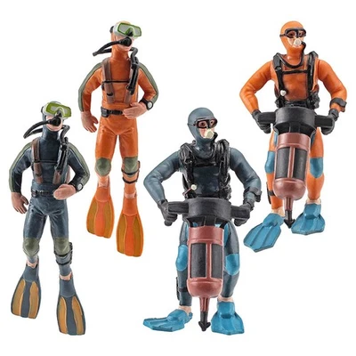 4x Realistic Miniature Diver Figure, Ocean Diving Model Underwater World Sea - image 1 of 4