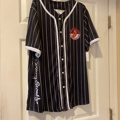 Бейсбольная футболка Rolling Stones мужская с рисунком на языке полиэстер новая с ценниками размер L - Изображение 1 из 4