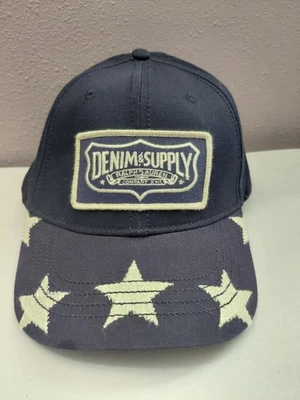 Ralph Lauren Polo Sombrero Gorra Correa Trasera Azul Blanco Denim y Suministro Parche Estrellas Para Hombres Foto 1 de 4