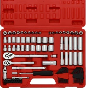 CASOMAN 1/4-Inch & 3/8-Inch Drive, SAE and Metric Socket Set, Standard 1 - Picture 1 of 7