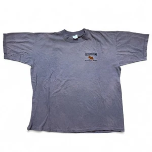 T-shirt vintage Yellowstone National Park marrone sbiadito uomo taglia 4XL made in USA - Foto 1 di 4