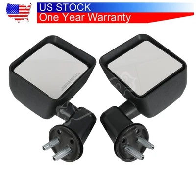Left Right Textured Black Manual Pair Mirror For Jeep 2007-2008 Wrangler (JK)  — 第 1/4 张图片
