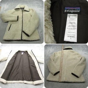 Patagonia Jacke Damen Groß Creme Sherpa Fleece Isolierter Knopf Alder Creek - Bild 1 von 15