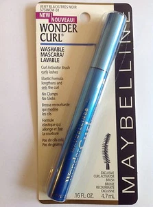 Máscara de pestañas MAYBELLINE WONDER RIZO LAVABLE (CEPILLO ACTIVADOR DE RIZOS) MUY NEGRA NUEVA. - Imagen 1 de 1
