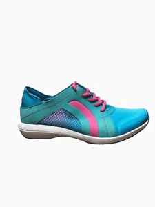 Turnschuhe atmungsaktiv Schnürung blau rosa Damen 8,5 ($) - Bild 1 von 5