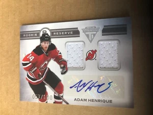2011-12 Panini Titanium Rookie Reserve Dual Mem Auto #3 Adam Henrique 57/100 - Picture 1 of 2