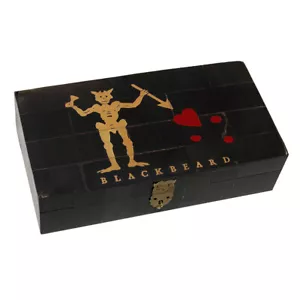 Caja Cuerno Negro Bandera Barbanegra Pirata 6-1/4" - Estilo Antiguo Vintage - Imagen 1 de 2