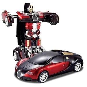Plastic Battery Operated Car to Robot Automatic Conversion with Lights and Sound - Picture 1 of 7
