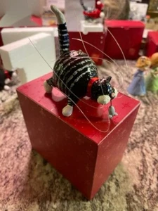 NWT Black white tabby kitten cat w/mouse in mouth RUSS Kool Kats ornament in box - Picture 1 of 5
