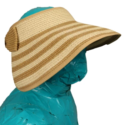 Шляпа магид широкополая бумажная соломенная солнцезащитная козырек регулируемая желтовато-коричневая и бежевая один размер - Изображение 1 из 4