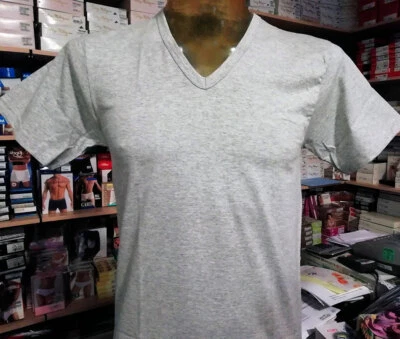 3 T-shirt uomo Trevi manica corta a scollo V in puro cotone filo scozia art 8031