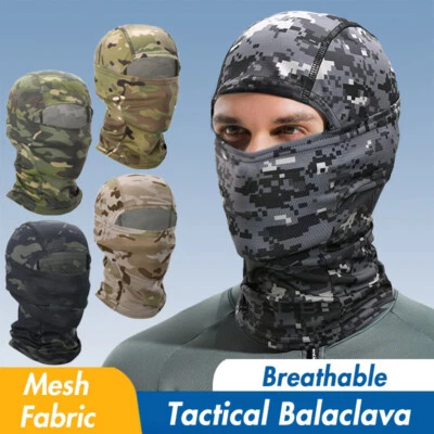 Máscara facial de pasamontañas para hombres mujeres protección UV esquí capucha táctica camuflaje cubierta Foto 1 de 4