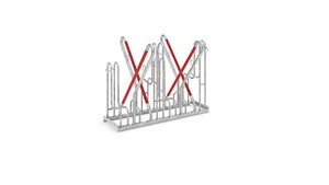 Doppelseitiger Fahrradständer mit Anschlagschutz für 2 x 2 Fahrräder - Bild 1 von 2