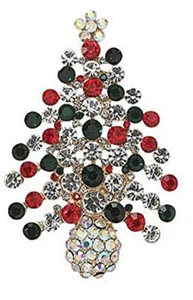 Studio Works Silvertone Pave Christmas Tree Pin - Picture 1 of 1
