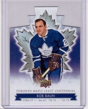 BOB BAUN 17/18 Upper Deck Centennial Maple Leafs Blue Die-Cut Hockey Card #37 🔥