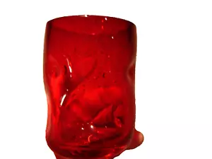 Vintage Blenko Ruby Red Piched Glass Tumbler Barware 4 1/4" Tall W/Pontil Nice!! - Picture 1 of 10