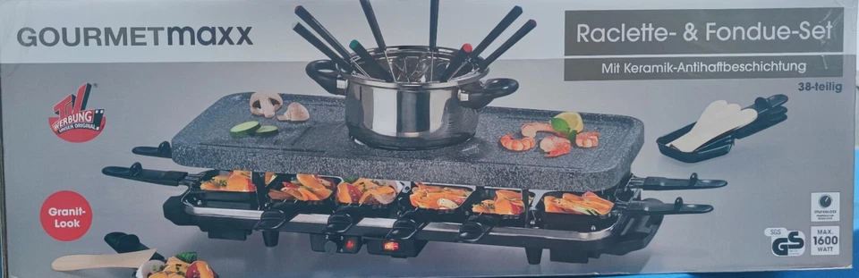 Gourmetmaxx Raclette- und Fondue-Set 38-teilig 1600 Watt