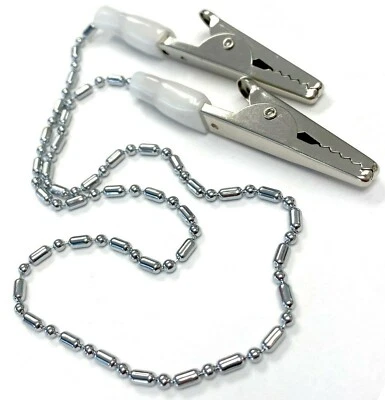 Paquete de 10 baberos dentales premium clip servilleteros metal cadena blanca para dentista  Foto 1 de 4