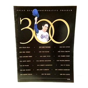 1990 Texas Rangers Official Souvenir Program Nolan Ryan 300 Wins Special - Bild 1 von 2