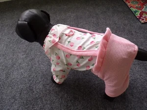 dog pet pajamas, pink roses, ruffled waist, Small *(read details ) - Picture 1 of 5