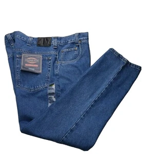 Sz 42 x 32 Men's Jeans Blue Medium Wash 100% Cotton Tapered Leg. NWT - Picture 1 of 6